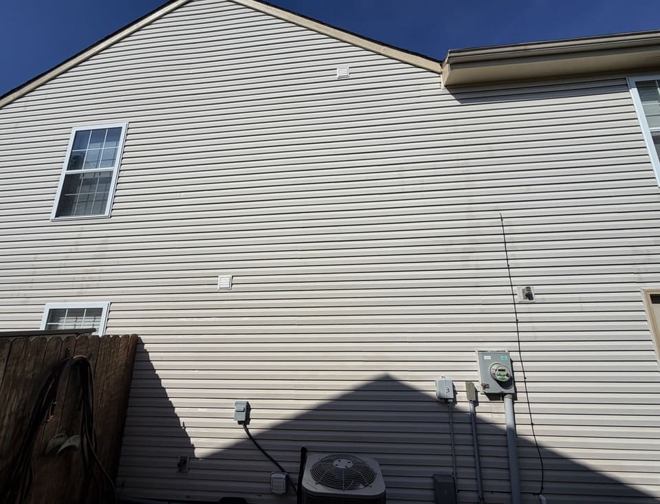 After: shaded vinyl side wall, washed clean